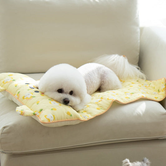 Yellow Ice Bear Cooling Mat (With Built-in Pillow)