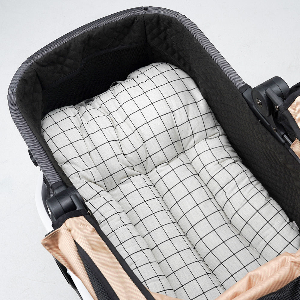 Pet Stroller Cushion (Grey Check)