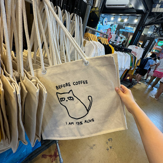 Before Coffee I'm 17% Alive Tote Bag