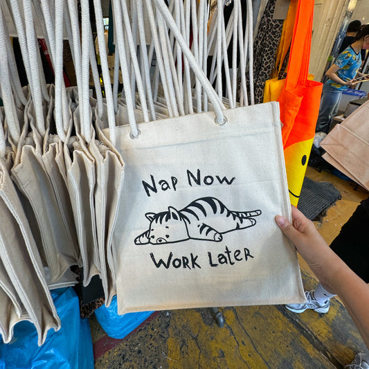 Nap Now Work Later Tote Bag