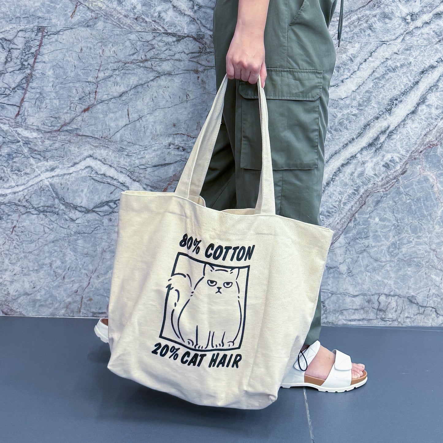 80% Cotton 20% Cat Hair Tote Bag