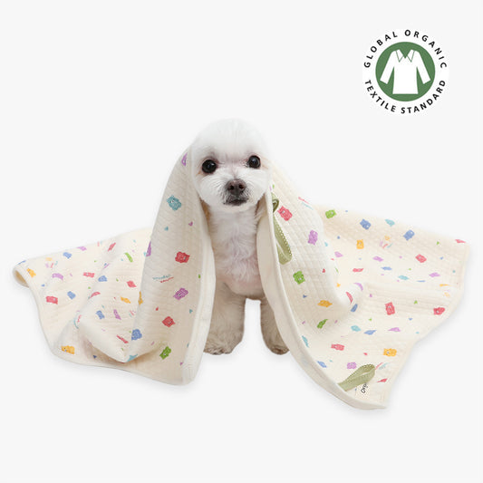 Jelly Bear Organic Cotton Quilted Blanket