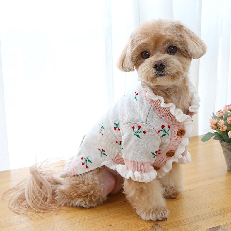 Cherry Frill Cardigan