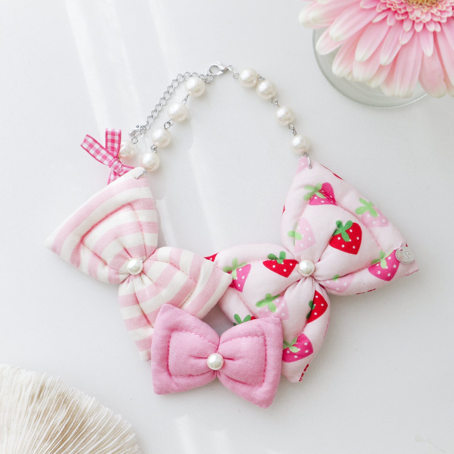 Pink Bow Necklace