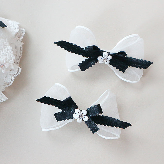 White Bow Hairpin