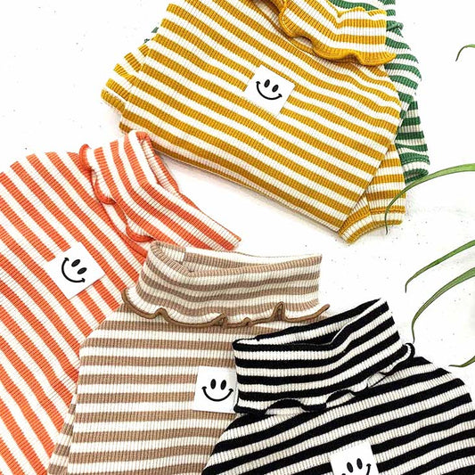 Turtleneck Striped Tee