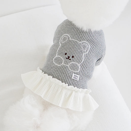 Bear Waffle Dress (New Color - Grey)