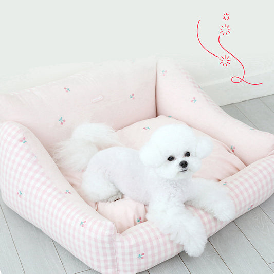 Milk Cherry Bumper Bed (Detachable Cover)